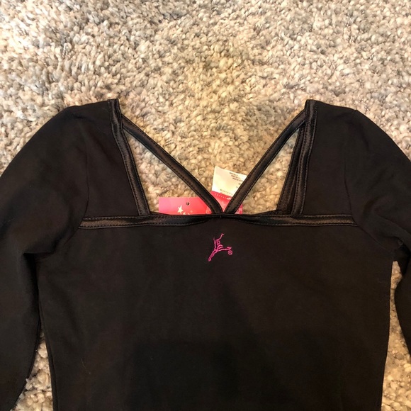FUTURE STAR BLACK LONG SLEEVE LEOTARD - Picture 3 of 4